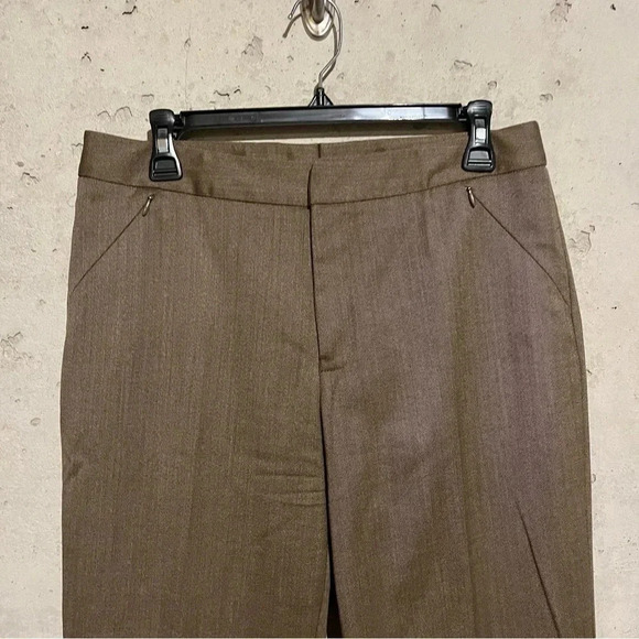 Barry Bricken bbzipper Bacall Trousers Pants Brown Wool Women's Size 8 Career - Picture 2 of 10